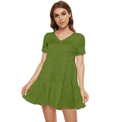 So Zoas Tiered Short Sleeve Mini Dress