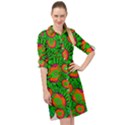 Zoas Pattern Long Sleeve Mini Shirt Dress View1