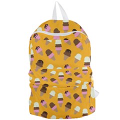 Ice Cream On An Orange Background Pattern                                                         Foldable Lightweight Backpack by LalyLauraFLM