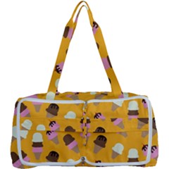 Ice Cream On An Orange Background Pattern                                                             Multi Function Bag by LalyLauraFLM