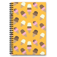 Ice Cream On An Orange Background Pattern                                                             5 5  X 8 5  Notebook New by LalyLauraFLM