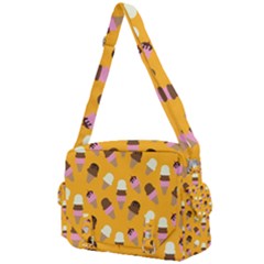 Ice Cream On An Orange Background Pattern                                                          Buckle Multifunction Bag by LalyLauraFLM