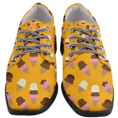 Ice Cream On An Orange Background Pattern                                                          Women Heeled Oxford Shoes by LalyLauraFLM