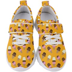 Ice Cream On An Orange Background Pattern                                                          Kids  Velcro Strap Shoes by LalyLauraFLM