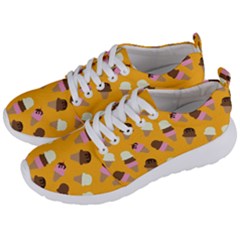 Ice Cream On An Orange Background Pattern                                                            Men s Lightweight Sports Shoes by LalyLauraFLM