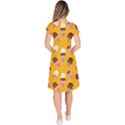 Ice cream on an orange background pattern                                                               Classic Short Sleeve Dress View4