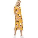 Ice cream on an orange background pattern                          Bow Sleeve Chiffon Midi Dress View3