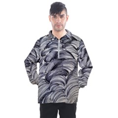 Monochrome Smudge Men s Half Zip Pullover by kaleidomarblingart