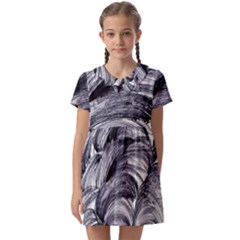 Monochrome Smudge Kids  Asymmetric Collar Dress