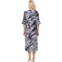 MONOCHROME SMUDGE Double Cuff Midi Dress View4