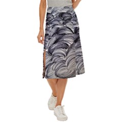 Monochrome Smudge Midi Panel Skirt