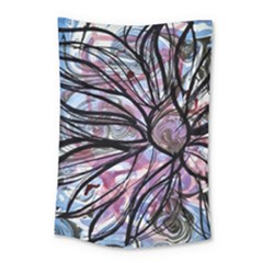 Mixed Media Petals Small Tapestry by kaleidomarblingart