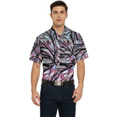 Mixed Media Petals Men s Short Sleeve Pocket Shirt 