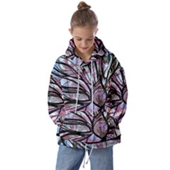 Mixed Media Petals Kids  Oversized Hoodie