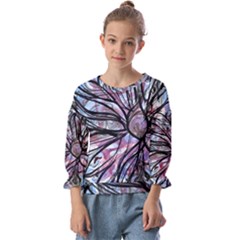 Mixed Media Petals Kids  Cuff Sleeve Top