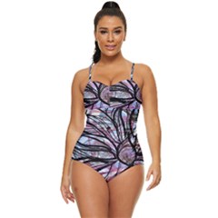 Mixed Media Petals Retro Full Coverage Swimsuit