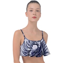 Mono Patterns Frill Bikini Top by kaleidomarblingart