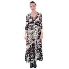 Mono Patterns Button Up Maxi Dress