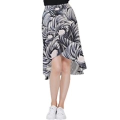 Mono Patterns Frill Hi Low Chiffon Skirt