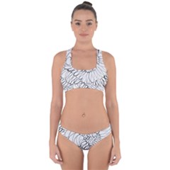 Mono Swirls Cross Back Hipster Bikini Set by kaleidomarblingart