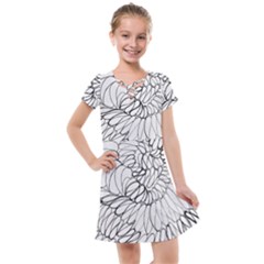 Mono Swirls Kids  Cross Web Dress by kaleidomarblingart