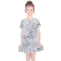 Mono Swirls Kids  Simple Cotton Dress by kaleidomarblingart