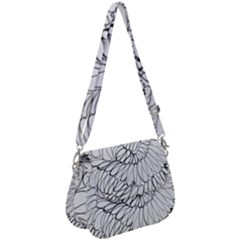 Mono Swirls Saddle Handbag by kaleidomarblingart