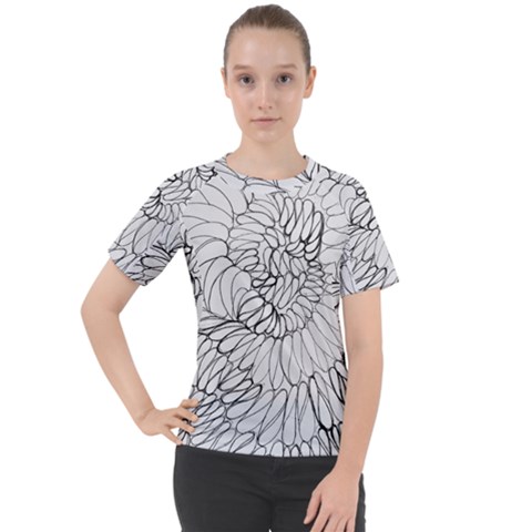 Mono Swirls Women s Sport Raglan Tee by kaleidomarblingart