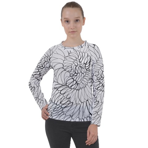 Mono Swirls Women s Long Sleeve Raglan Tee by kaleidomarblingart