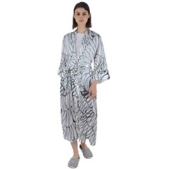 Mono Swirls Maxi Satin Kimono by kaleidomarblingart