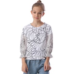 Mono Swirls Kids  Cuff Sleeve Top