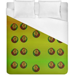 Sun Flowers For Iconic Pleasure In Pumpkin Time Duvet Cover (california King Size) by pepitasart