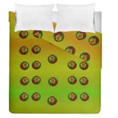 Sun Flowers For Iconic Pleasure In Pumpkin Time Duvet Cover Double Side (queen Size) by pepitasart