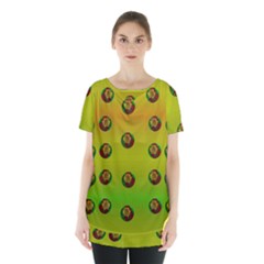 Sun Flowers For Iconic Pleasure In Pumpkin Time Skirt Hem Sports Top by pepitasart