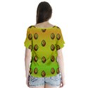 Sun Flowers For Iconic Pleasure In Pumpkin Time V-Neck Flutter Sleeve Top View2