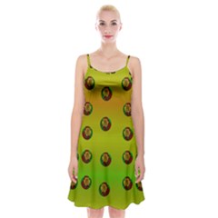 Sun Flowers For Iconic Pleasure In Pumpkin Time Spaghetti Strap Velvet Dress by pepitasart