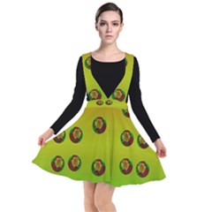 Sun Flowers For Iconic Pleasure In Pumpkin Time Plunge Pinafore Dress by pepitasart