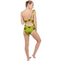 Sun Flowers For Iconic Pleasure In Pumpkin Time Frilly One Shoulder Swimsuit View2