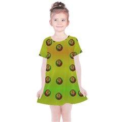 Sun Flowers For Iconic Pleasure In Pumpkin Time Kids  Simple Cotton Dress by pepitasart