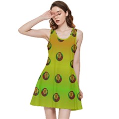 Sun Flowers For Iconic Pleasure In Pumpkin Time Inside Out Racerback Dress by pepitasart