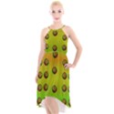 Sun Flowers For Iconic Pleasure In Pumpkin Time High-Low Halter Chiffon Dress  View1