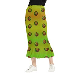 Sun Flowers For Iconic Pleasure In Pumpkin Time Maxi Fishtail Chiffon Skirt