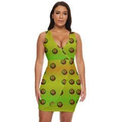 Sun Flowers For Iconic Pleasure In Pumpkin Time Draped Bodycon Dress