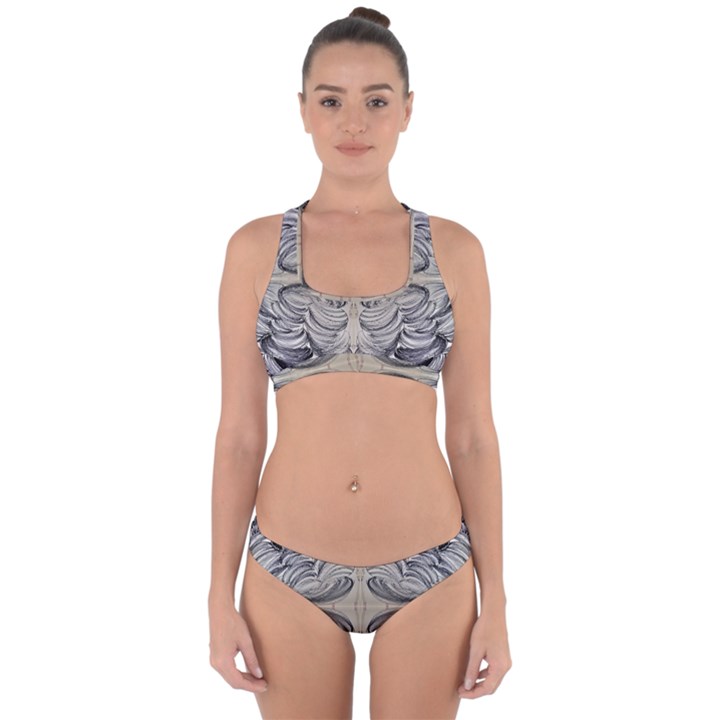 Mono Repeats Cross Back Hipster Bikini Set