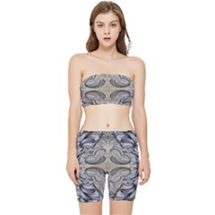 Mono Repeats Stretch Shorts And Tube Top Set