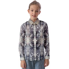 Mono Repeats Vi Kids  Long Sleeve Shirt by kaleidomarblingart