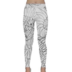 Mono Swirls Classic Yoga Leggings by kaleidomarblingart