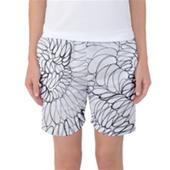 Mono Swirls Women s Basketball Shorts by kaleidomarblingart