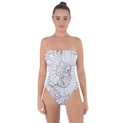 Mono Swirls Tie Back One Piece Swimsuit by kaleidomarblingart