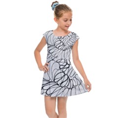 Mono Swirls Kids  Cap Sleeve Dress by kaleidomarblingart